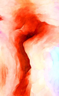 Soyut suluboya sanat eserleri. Fırça boyalı dijital resim. Renkli yaratıcı suluboya çizimi.