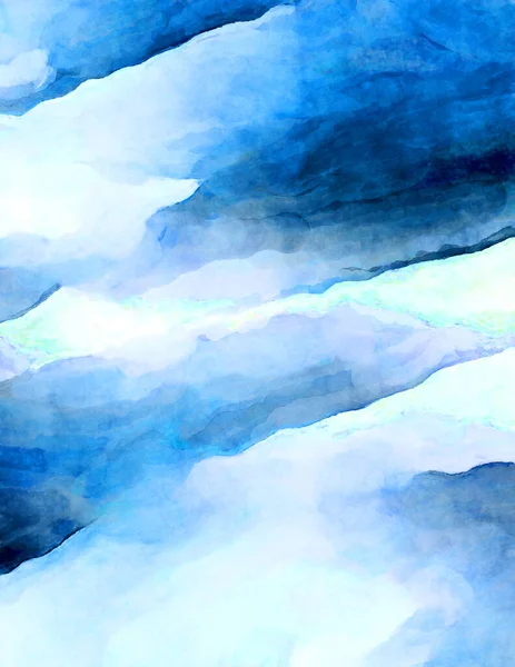 Soyut suluboya sanat eserleri. Fırça boyalı dijital resim. Renkli yaratıcı suluboya çizimi.