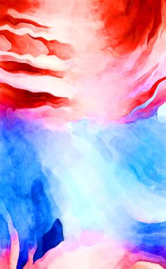 Soyut suluboya sanat eserleri. Fırça boyalı dijital resim. Renkli yaratıcı suluboya çizimi.