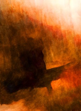 Soyut suluboya sanat eserleri. Fırça boyalı dijital resim. Renkli yaratıcı suluboya çizimi.