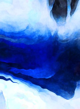 Soyut suluboya sanat eserleri. Fırça boyalı dijital resim. Renkli yaratıcı suluboya çizimi.