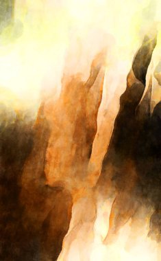 Soyut suluboya sanat eserleri. Fırça boyalı dijital resim. Renkli yaratıcı suluboya çizimi.