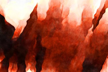 Soyut suluboya sanat eserleri. Fırça boyalı dijital resim. Renkli yaratıcı suluboya çizimi.