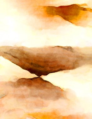 Soyut suluboya sanat eserleri. Fırça boyalı dijital resim. Renkli yaratıcı suluboya çizimi.