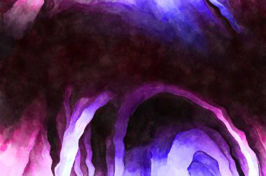 Soyut suluboya sanat eserleri. Fırça boyalı dijital resim. Renkli yaratıcı suluboya çizimi.