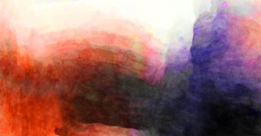 Soyut suluboya sanat eserleri. Fırça boyalı dijital resim. Renkli yaratıcı suluboya çizimi.