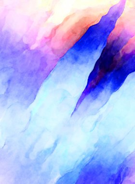 Soyut suluboya sanat eserleri. Fırça boyalı dijital resim. Renkli yaratıcı suluboya çizimi.