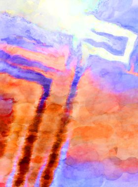 Soyut suluboya sanat eserleri. Fırça boyalı dijital resim. Renkli yaratıcı suluboya çizimi.