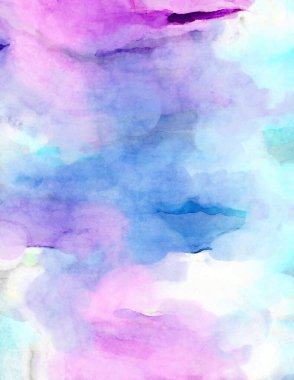 Soyut suluboya sanat eserleri. Fırça boyalı dijital resim. Renkli yaratıcı suluboya çizimi.