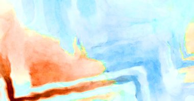 Soyut suluboya sanat eserleri. Fırça boyalı dijital resim. Renkli yaratıcı suluboya çizimi.