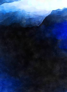 Soyut suluboya sanat eserleri. Fırça boyalı dijital resim. Renkli yaratıcı suluboya çizimi.