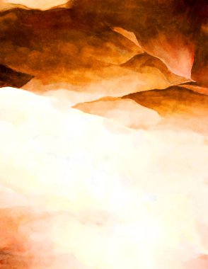 Soyut suluboya sanat eserleri. Fırça boyalı dijital resim. Renkli yaratıcı suluboya çizimi.