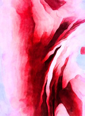 Soyut suluboya sanat eserleri. Fırça boyalı dijital resim. Renkli yaratıcı suluboya çizimi.