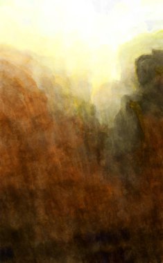 Soyut suluboya sanat eserleri. Fırça boyalı dijital resim. Renkli yaratıcı suluboya çizimi.