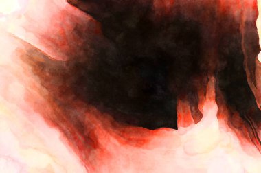 Soyut suluboya sanat eserleri. Fırça boyalı dijital resim. Renkli yaratıcı suluboya çizimi.