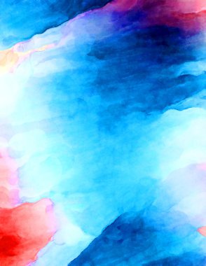 Soyut suluboya sanat eserleri. Fırça boyalı dijital resim. Renkli yaratıcı suluboya çizimi.