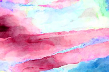 Soyut suluboya sanat eserleri. Fırça boyalı dijital resim. Renkli yaratıcı suluboya çizimi.