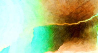 Soyut suluboya sanat eserleri. Fırça boyalı dijital resim. Renkli yaratıcı suluboya çizimi.