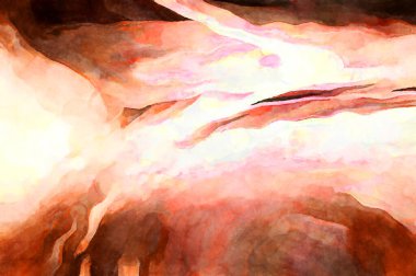 Soyut suluboya sanat eserleri. Fırça boyalı dijital resim. Renkli yaratıcı suluboya çizimi.