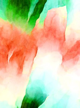 Soyut suluboya sanat eserleri. Fırça boyalı dijital resim. Renkli yaratıcı suluboya çizimi.