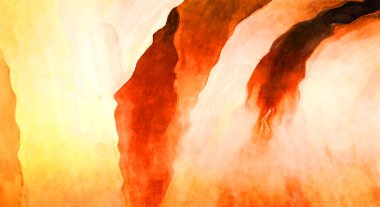 Soyut suluboya sanat eserleri. Fırça boyalı dijital resim. Renkli yaratıcı suluboya çizimi.