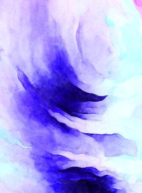 Soyut suluboya sanat eserleri. Fırça boyalı dijital resim. Renkli yaratıcı suluboya çizimi.