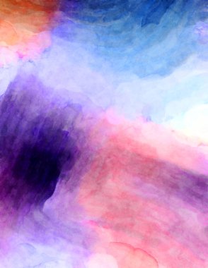Soyut suluboya sanat eserleri. Fırça boyalı dijital resim. Renkli yaratıcı suluboya çizimi.