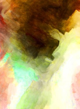 Soyut suluboya sanat eserleri. Fırça boyalı dijital resim. Renkli yaratıcı suluboya çizimi.