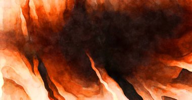 Soyut suluboya sanat eserleri. Fırça boyalı dijital resim. Renkli yaratıcı suluboya çizimi.