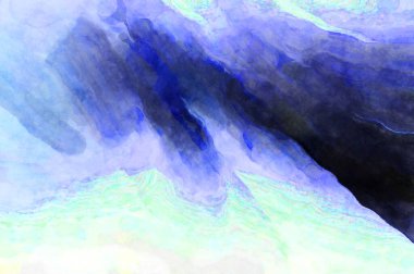 Soyut suluboya sanat eserleri. Fırça boyalı dijital resim. Renkli yaratıcı suluboya çizimi.