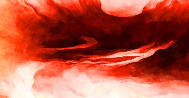 Soyut suluboya sanat eserleri. Fırça boyalı dijital resim. Renkli yaratıcı suluboya çizimi.