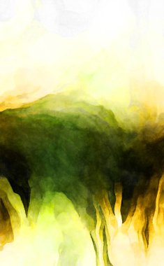 Soyut suluboya sanat eserleri. Fırça boyalı dijital resim. Renkli yaratıcı suluboya çizimi.