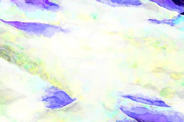 Soyut suluboya sanat eserleri. Fırça boyalı dijital resim. Renkli yaratıcı suluboya çizimi.