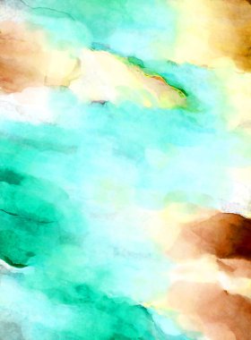 Soyut suluboya sanat eserleri. Fırça boyalı dijital resim. Renkli yaratıcı suluboya çizimi.