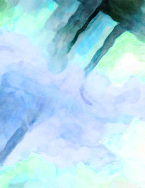 Soyut suluboya sanat eserleri. Fırça boyalı dijital resim. Renkli yaratıcı suluboya çizimi.