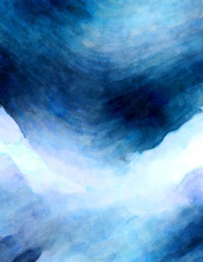 Soyut suluboya sanat eserleri. Fırça boyalı dijital resim. Renkli yaratıcı suluboya çizimi.