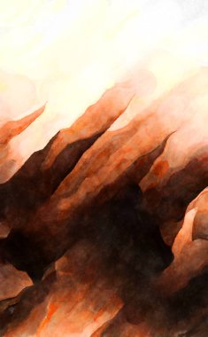 Soyut suluboya sanat eserleri. Fırça boyalı dijital resim. Renkli yaratıcı suluboya çizimi.