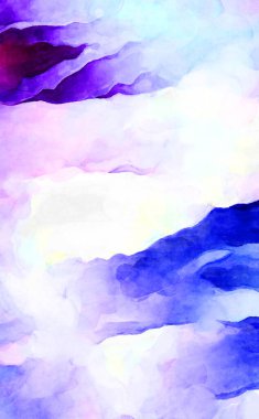 Soyut suluboya sanat eserleri. Fırça boyalı dijital resim. Renkli yaratıcı suluboya çizimi.