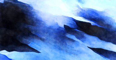 Soyut suluboya sanat eserleri. Fırça boyalı dijital resim. Renkli yaratıcı suluboya çizimi.