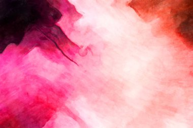 Soyut suluboya sanat eserleri. Fırça boyalı dijital resim. Renkli yaratıcı suluboya çizimi.