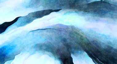 Soyut suluboya sanat eserleri. Fırça boyalı dijital resim. Renkli yaratıcı suluboya çizimi.