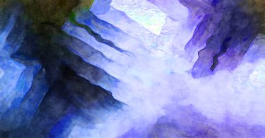 Soyut suluboya sanat eserleri. Fırça boyalı dijital resim. Renkli yaratıcı suluboya çizimi.