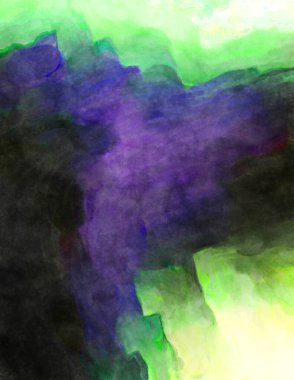 Soyut suluboya sanat eserleri. Fırça boyalı dijital resim. Renkli yaratıcı suluboya çizimi.