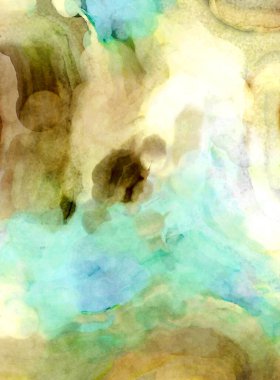 Soyut suluboya sanat eserleri. Fırça boyalı dijital resim. Renkli yaratıcı suluboya çizimi.