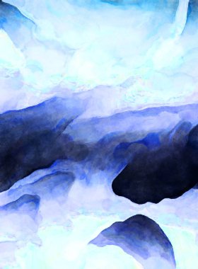 Soyut suluboya sanat eserleri. Fırça boyalı dijital resim. Renkli yaratıcı suluboya çizimi.