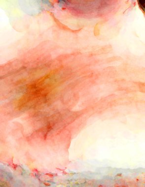 Soyut suluboya sanat eserleri. Fırça boyalı dijital resim. Renkli yaratıcı suluboya çizimi.