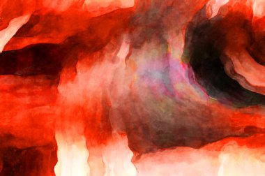 Soyut suluboya sanat eserleri. Fırça boyalı dijital resim. Renkli yaratıcı suluboya çizimi.