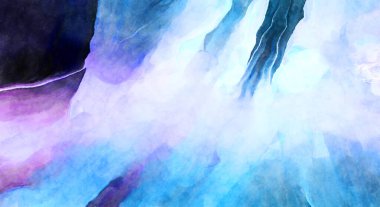 Soyut suluboya sanat eserleri. Fırça boyalı dijital resim. Renkli yaratıcı suluboya çizimi.