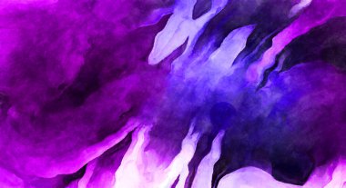 Soyut suluboya sanat eserleri. Fırça boyalı dijital resim. Renkli yaratıcı suluboya çizimi.