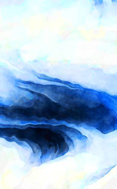 Soyut suluboya sanat eserleri. Fırça boyalı dijital resim. Renkli yaratıcı suluboya çizimi.